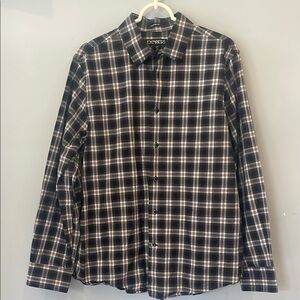 Express Men's Black Plaid Shirt